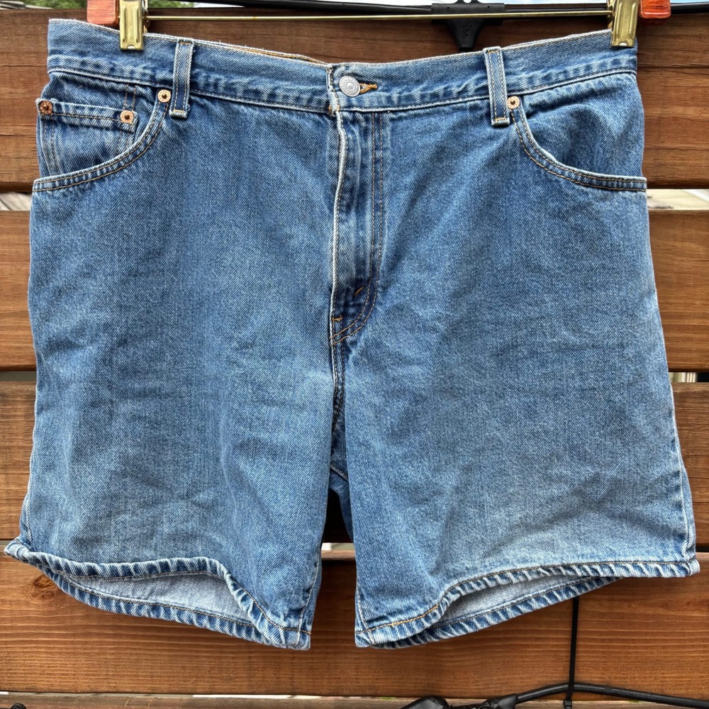 Levi's 550 Denim Shorts Womens 14 MIS Blue Excellent Relaxed Fit High Waisted